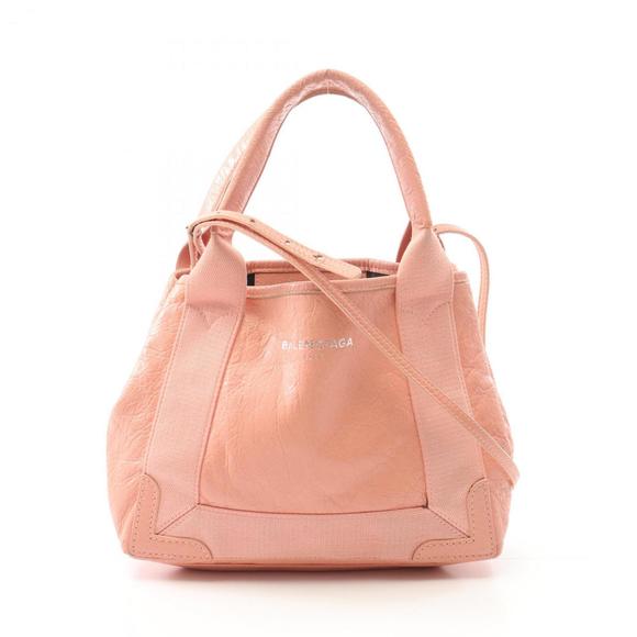 Balenciaga BALENCIAGA Navy Cabas XS Handbag, Leather, Women's, Pink, 390346 - Picture 1 of 10